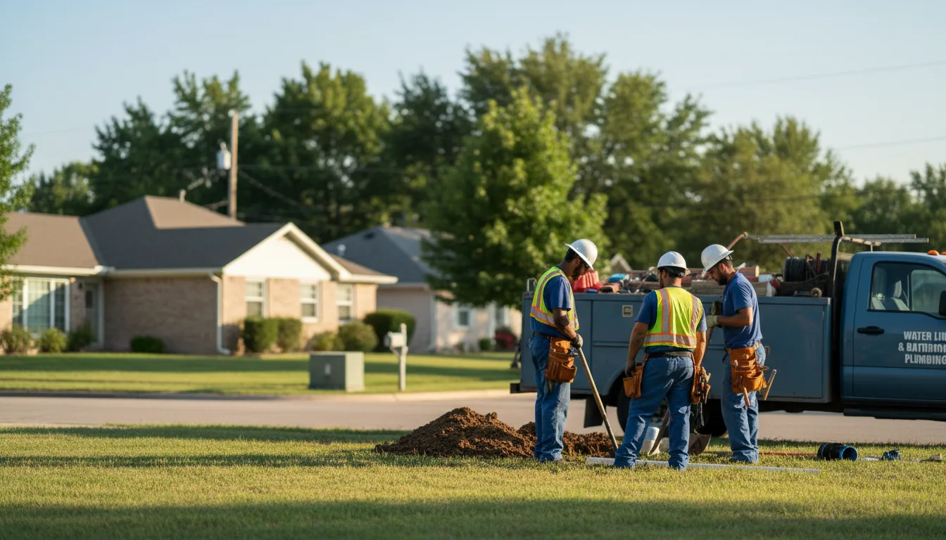 Residential water line and bathroom plumbing service in Clarkridge, AR